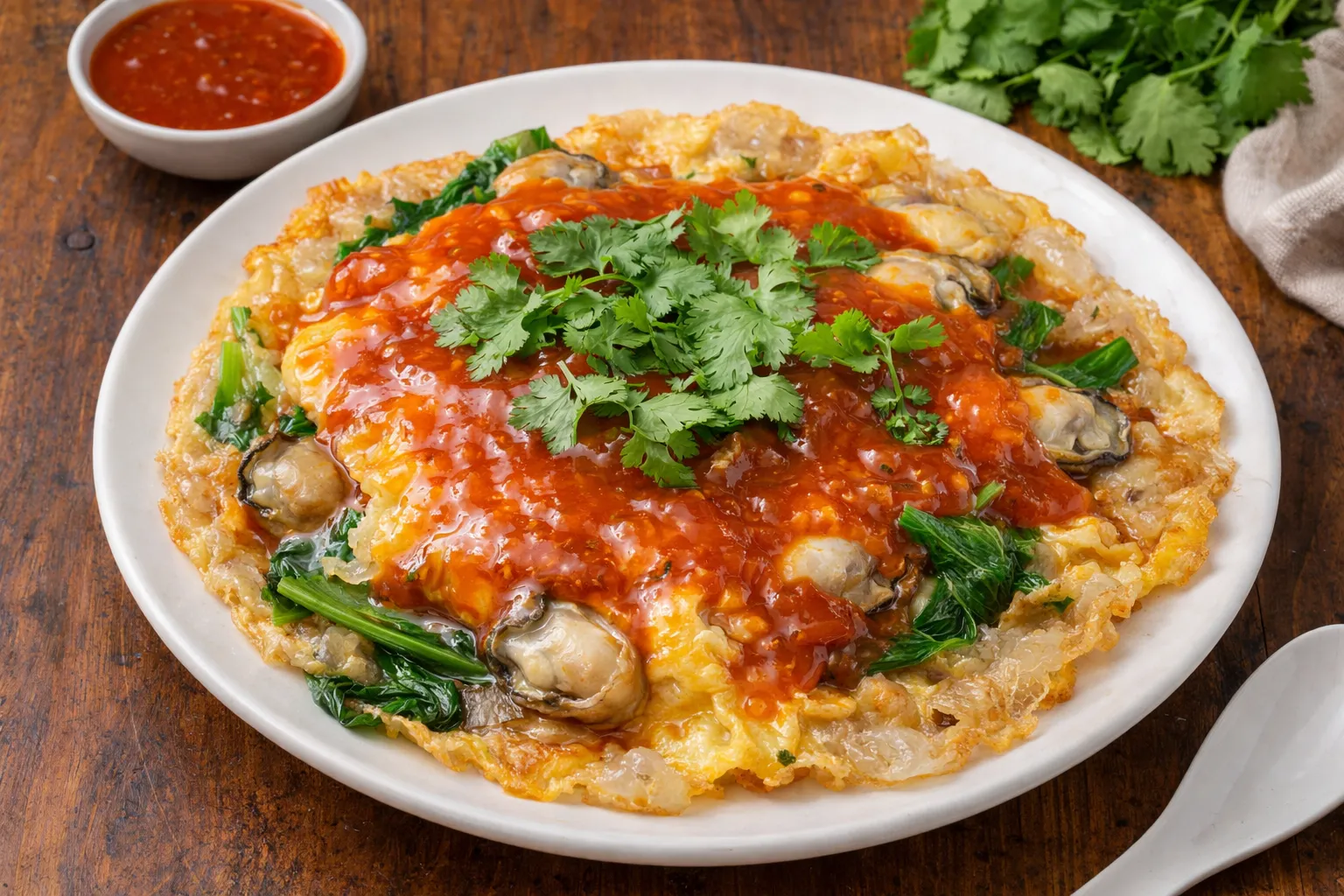 台湾の定番オアチェンの完成品　盛り付け画像