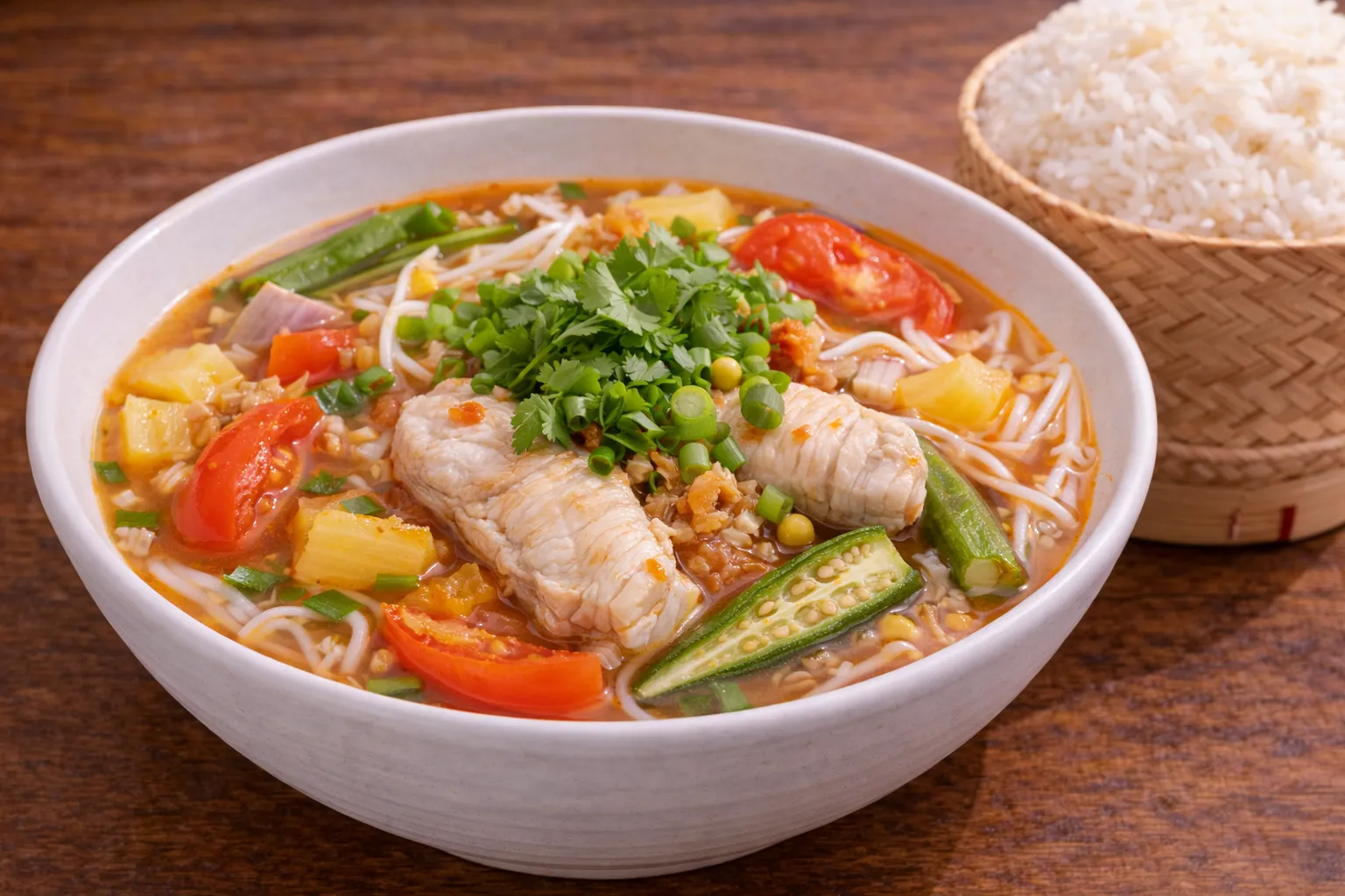 ベトナムの定番カインチュアの完成品　盛り付け画像.