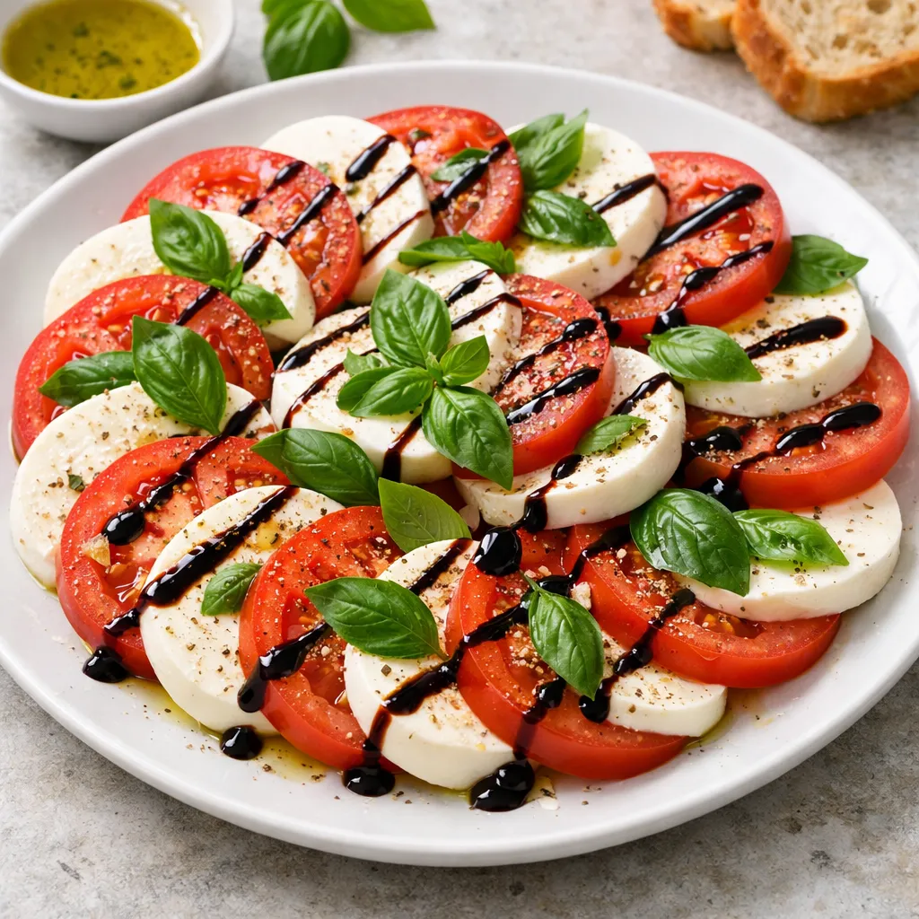 イタリアの定番カプレーゼの完成品　盛り付け画像