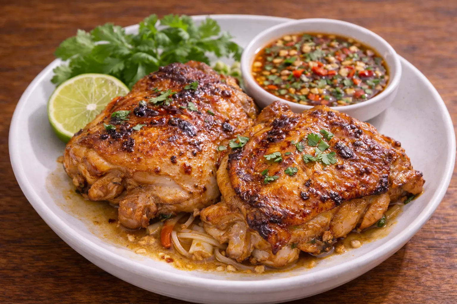 タイの定番ガイヤーンの完成品　盛り付け画像