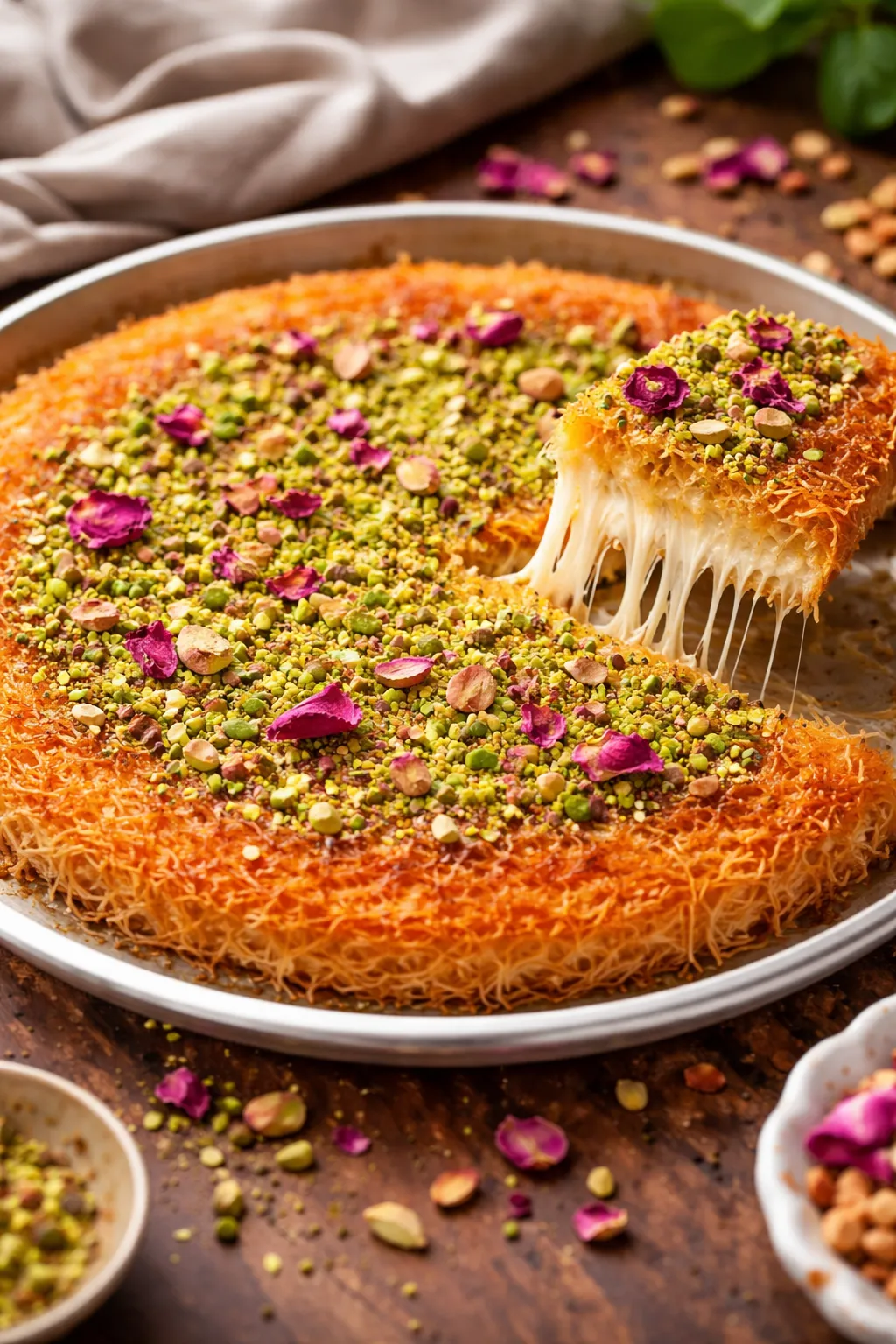 イスラエルの定番クナーファの完成品　盛り付け画像