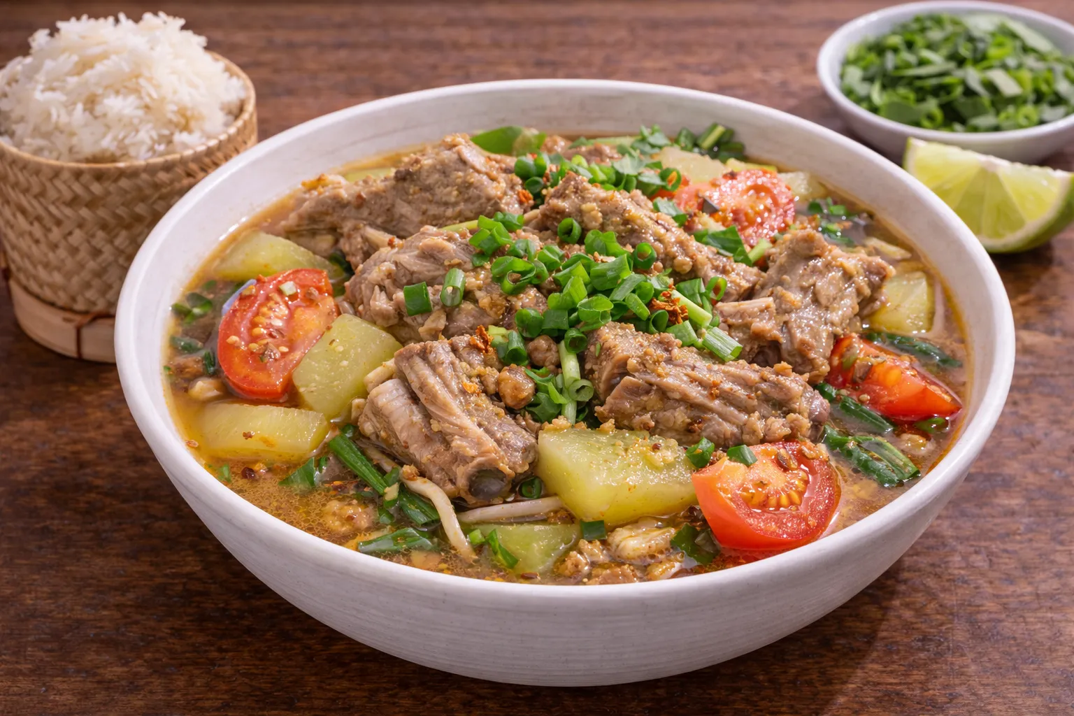 ラオスの定番トムマークフンの完成品 盛り付け画像