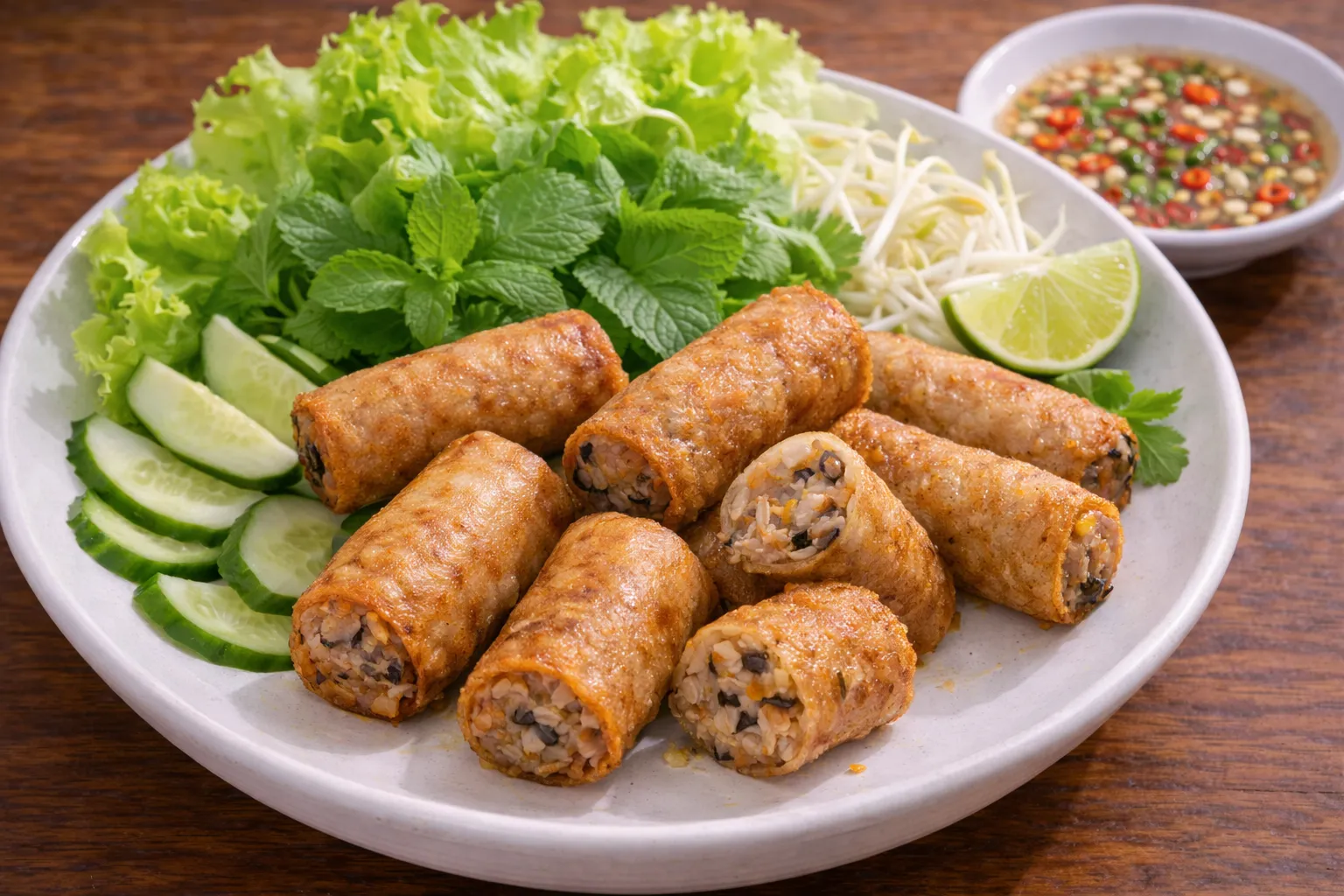 ベトナムの定番ネムザンの完成品 盛り付け画像