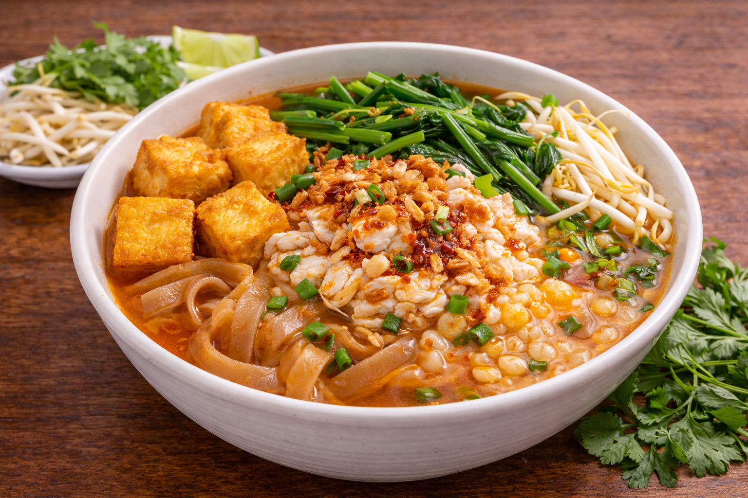 カンボジアの定番バインダークア完成品　盛り付け画像