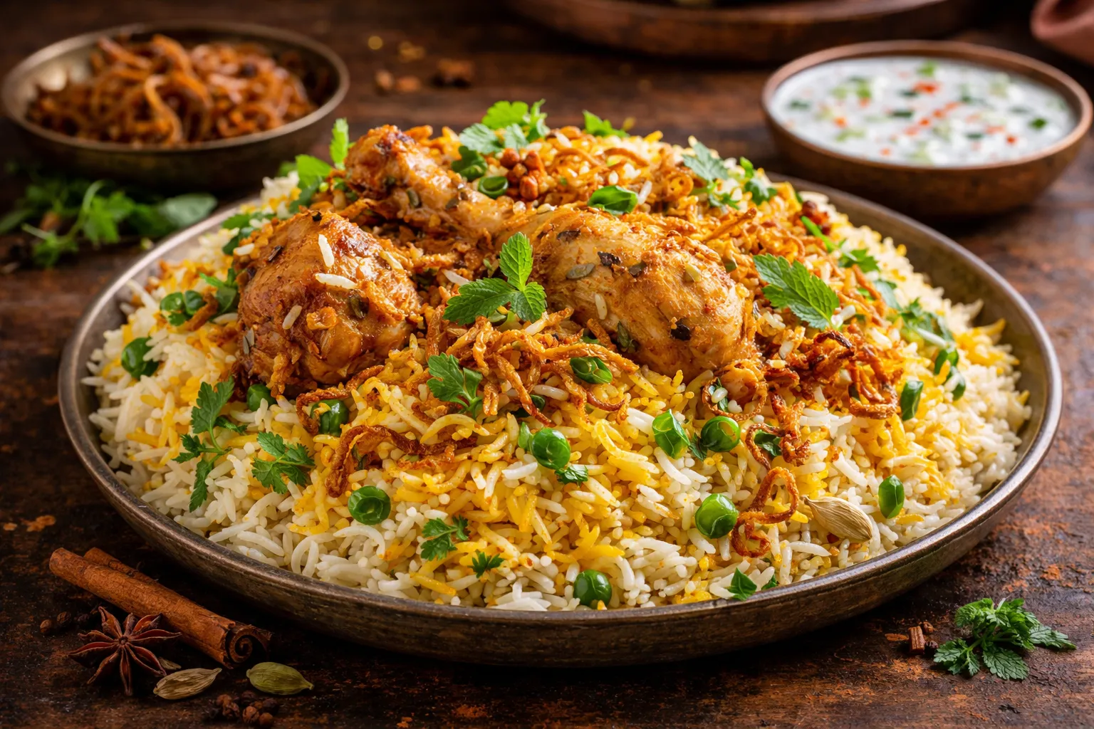 インドの定番ビリヤニの完成品　盛り付け画像