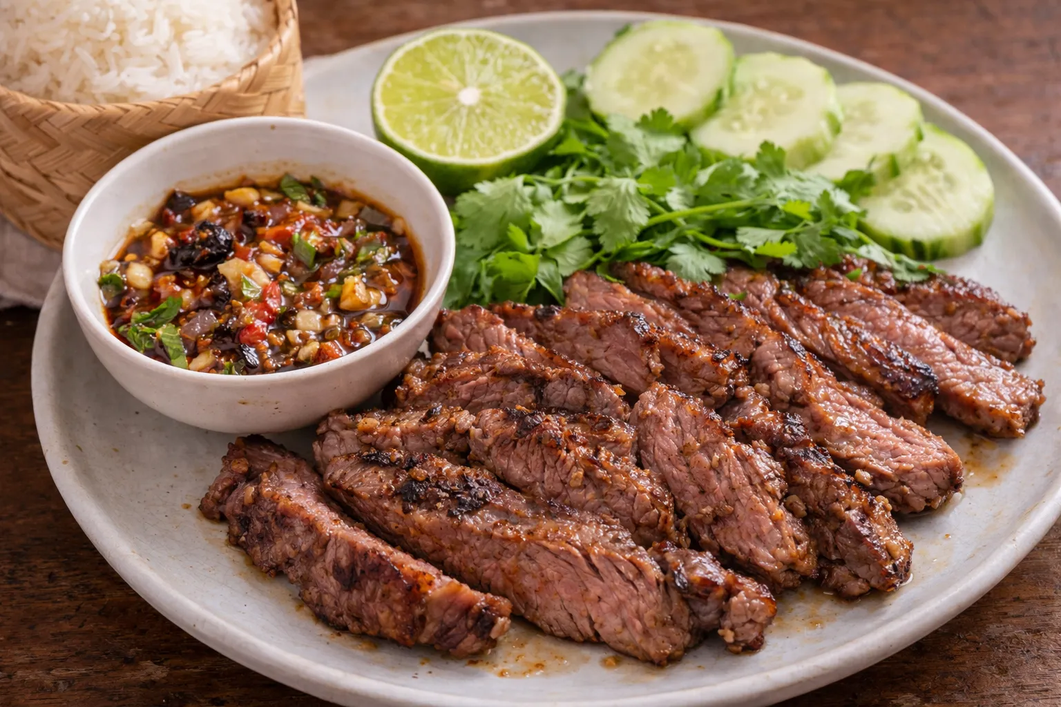 ラオスの定番ピンシンの完成品 盛り付け画像