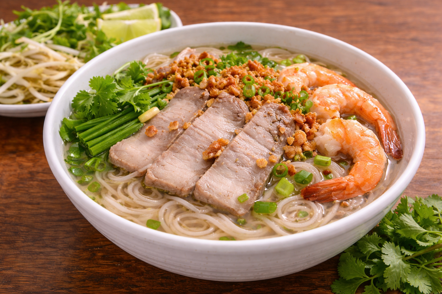 ベトナムの定番フーティウの完成品 盛り付け画像