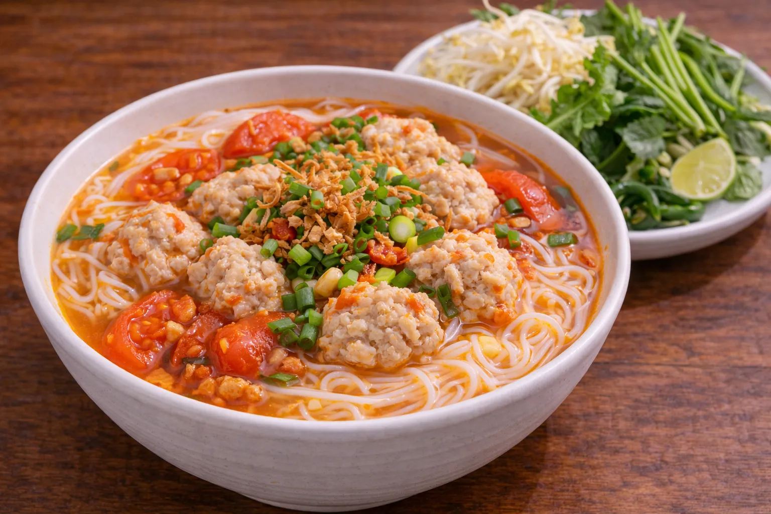 ベトナムの定番ブンリュウの完成品 盛り付け画像