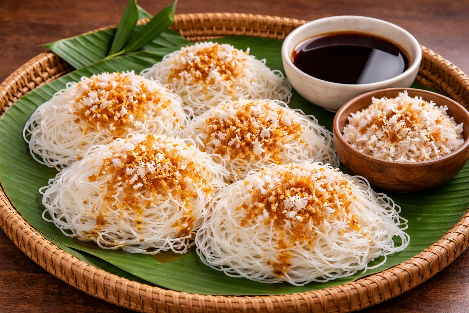 マレーシアの定番プトゥマヤムの完成品　盛り付け画像