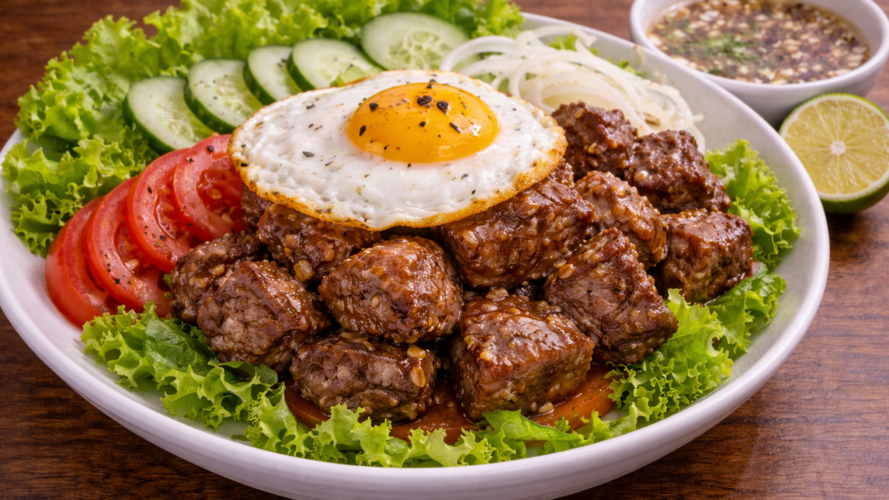 カンボジアの定番ロックラックのレシピ