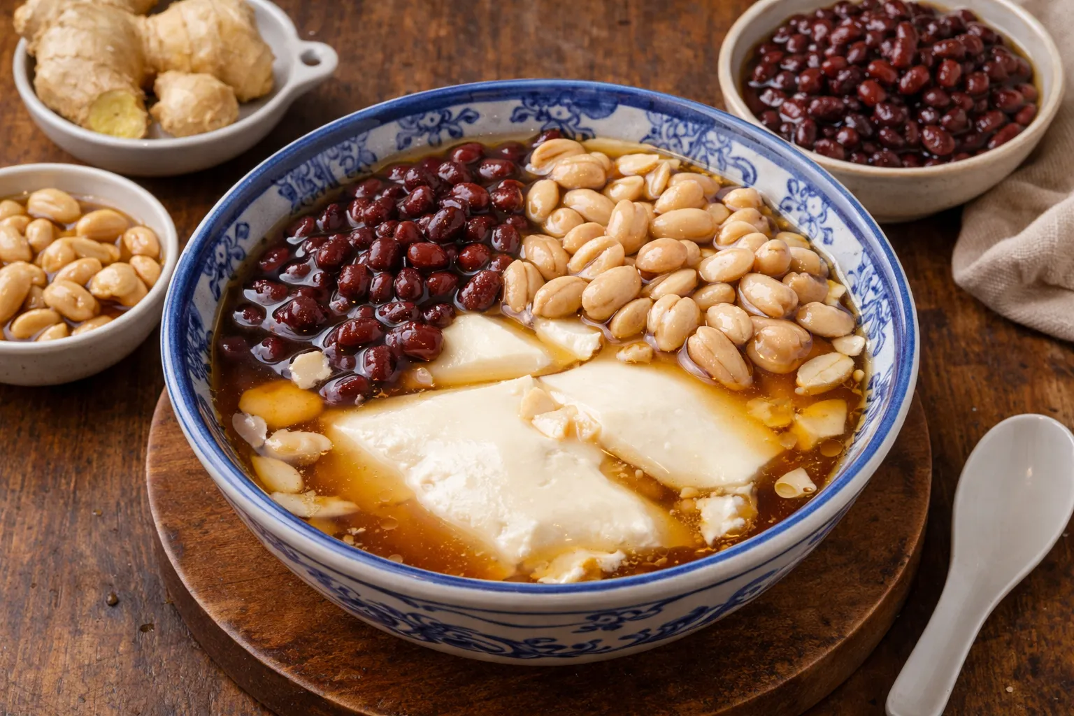 台湾の定番豆花の完成品 盛り付け画像