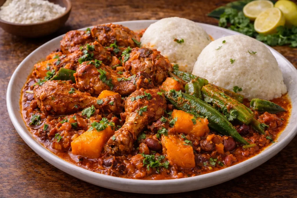 アンゴラの定番ムアンばの完成品　盛り付け画像