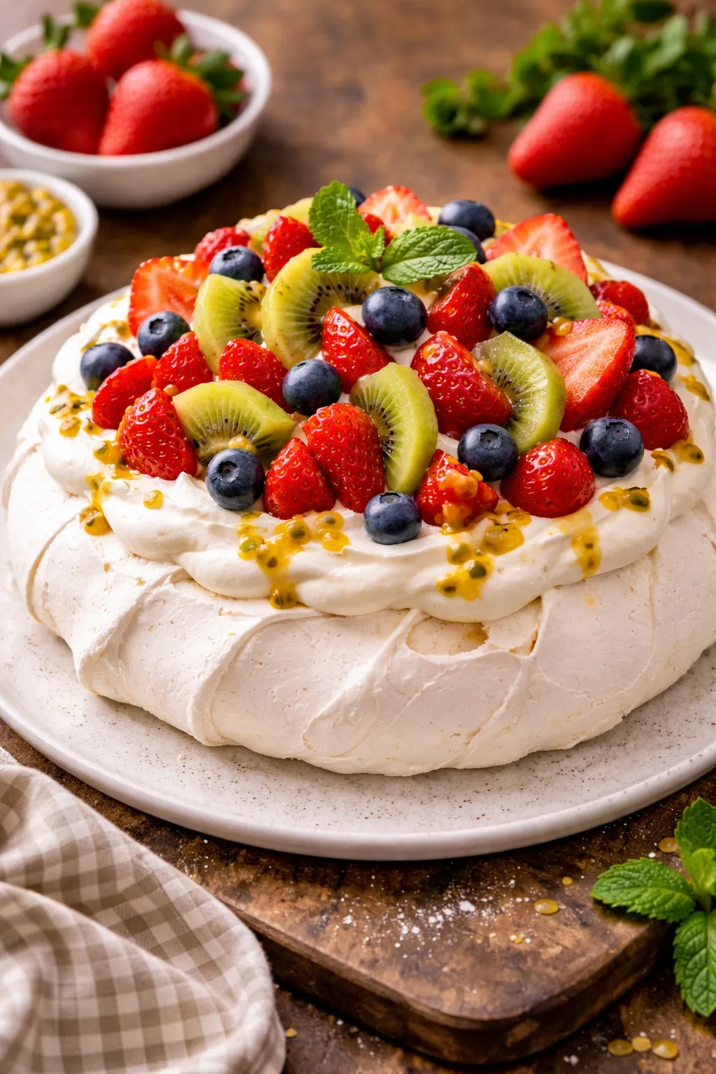 オーストラリアの定番パブロバの完成品　盛り付け画像