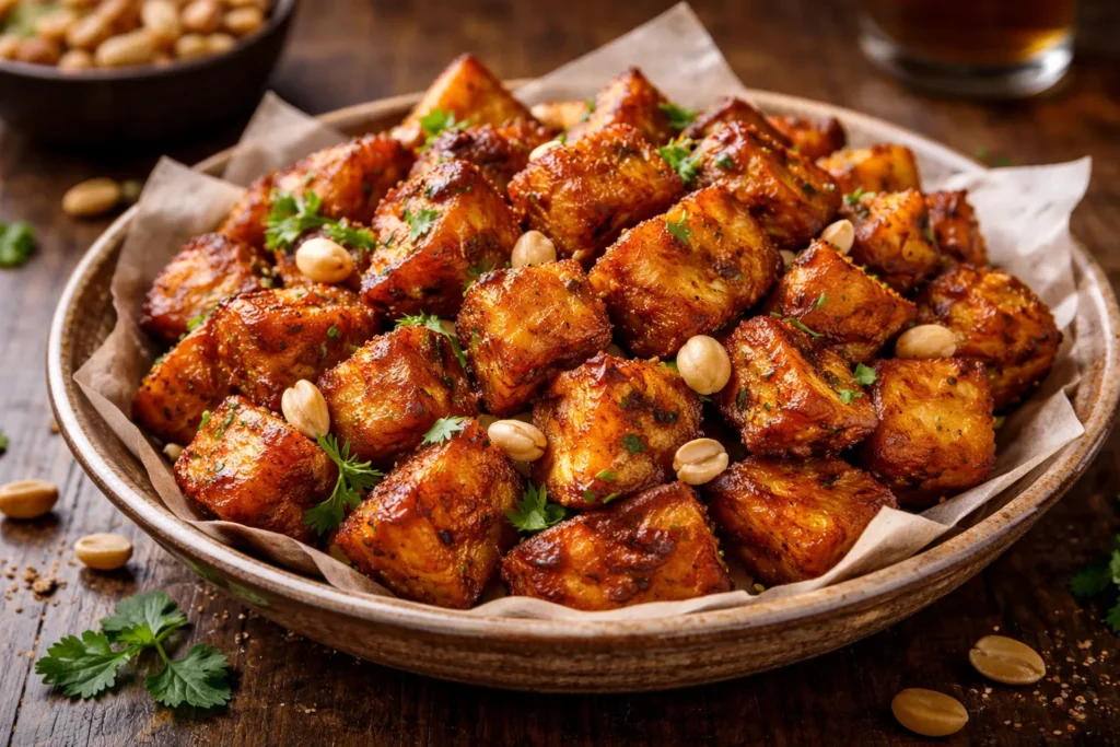 ガーナの定番ケレウェレの完成品　盛り付け画像