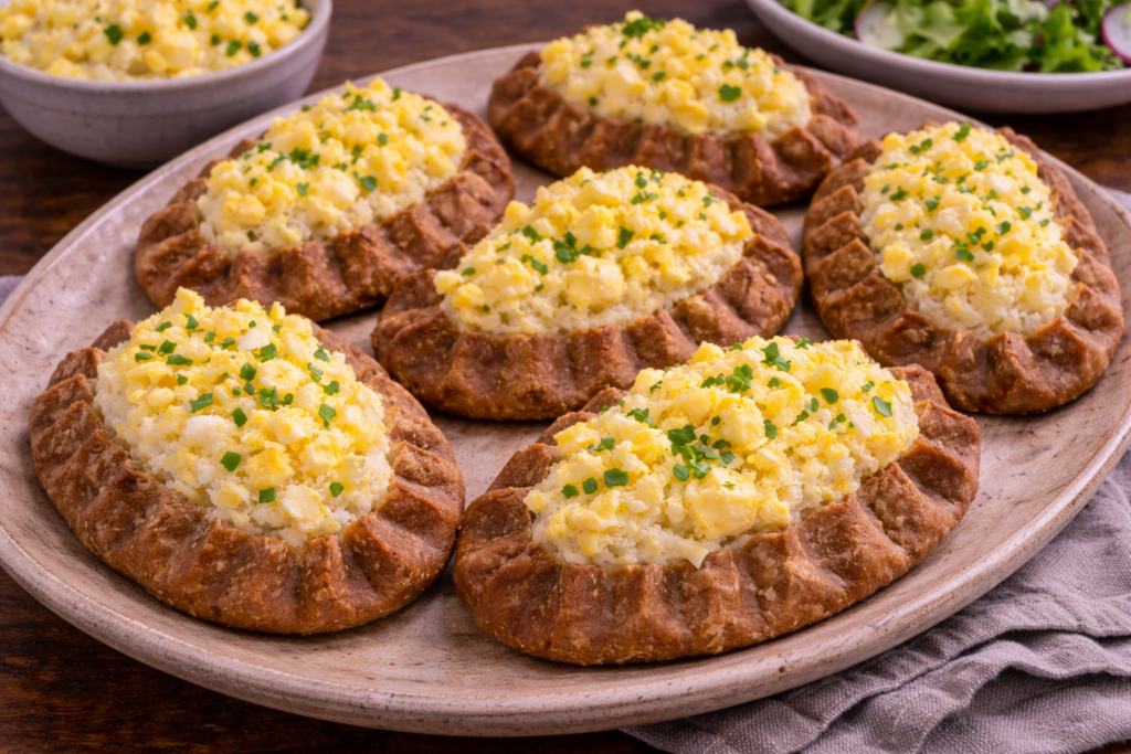 フィンランドの定番カレリアパイの完成品　盛り付け画像