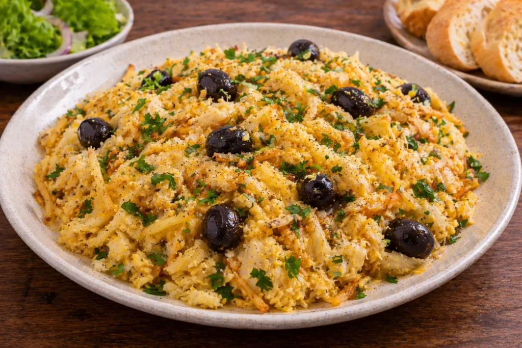 ポルトガルの定番バカリャウの完成品　盛り付け画像