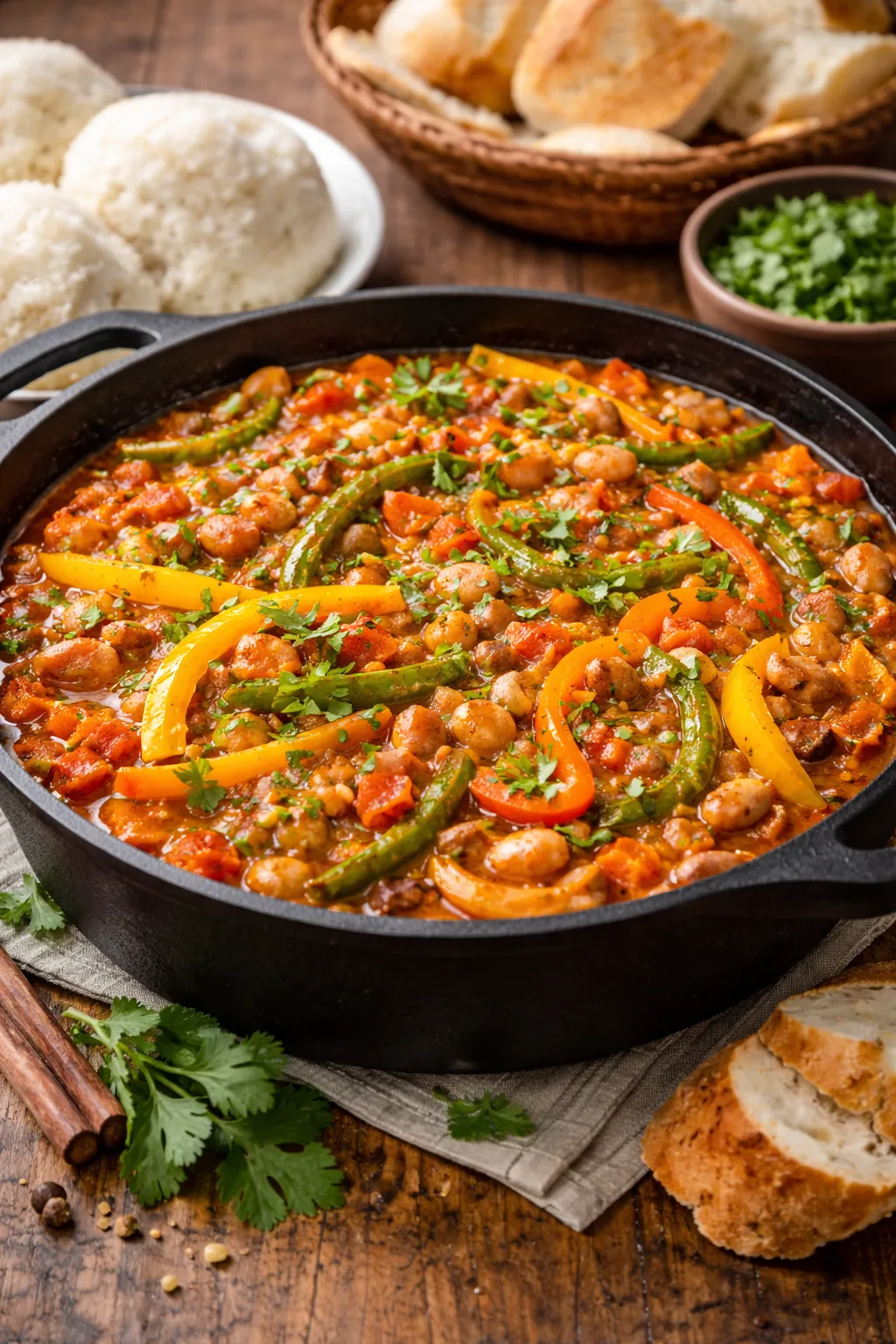 南アフリカの定番チャカラカの完成品　盛り付け画像