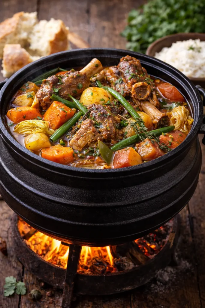 南アフリカの定番ポトジェコスの完成品　盛り付け画像